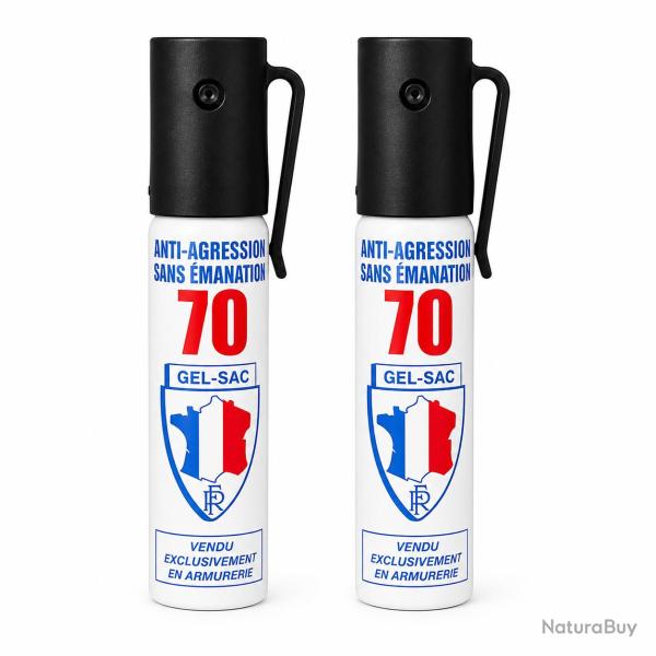 Pack de 2 Bombes a�rosol de defense au gel lacrymog�ne 25ML