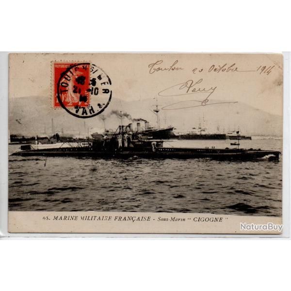 CPA - Marine Militaire Fran�ais - Sous-Marin "CIGOGNE" N�1180