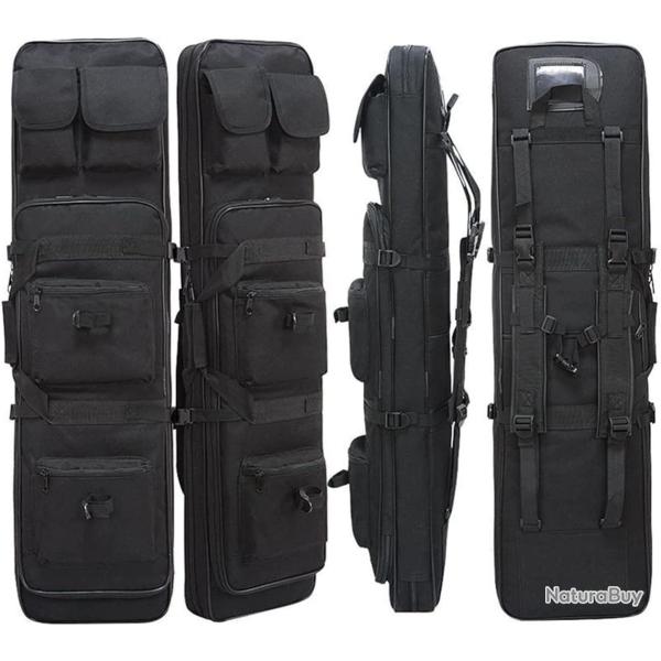 tui Souple Tactique de Fusils Pistolets Sac  Dos Transport Carabine Chasse Airsoft Tir Noir 85cm