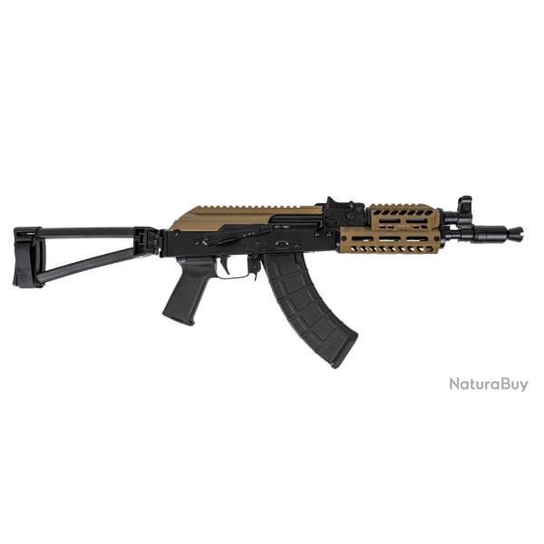 Carabine PSA AK-P GF3 Folding Pistol with ALG Trigger, FDE Picatinny Dust Cover, and FDE M-Lok Handg