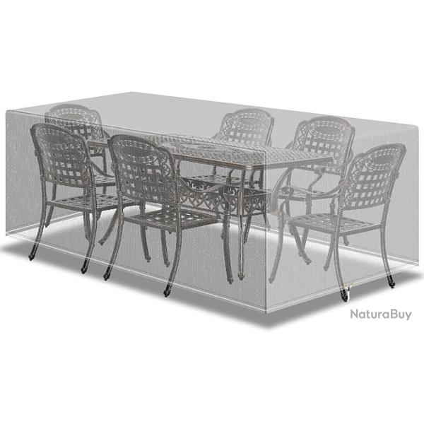 Outdoor Furniture set impermable. Table et chaises extra large 200x160x70cm transparent