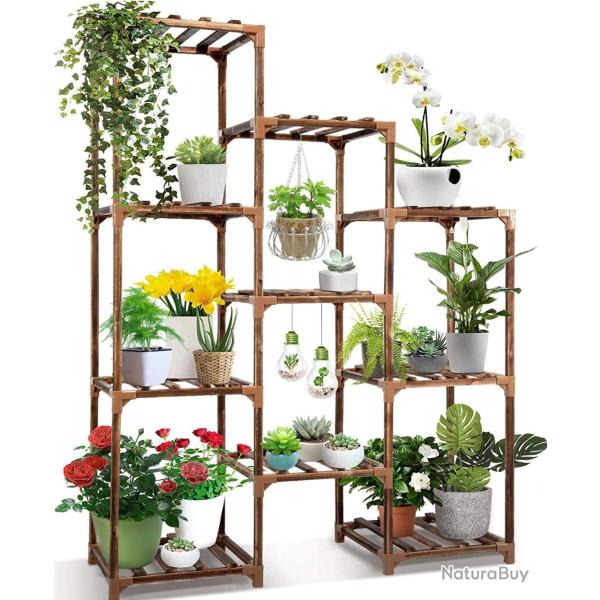 Etag�re � Fleurs Support de plantes pour l'int�rieur et l'ext�rieur 10 �tag�re � plantes en bois