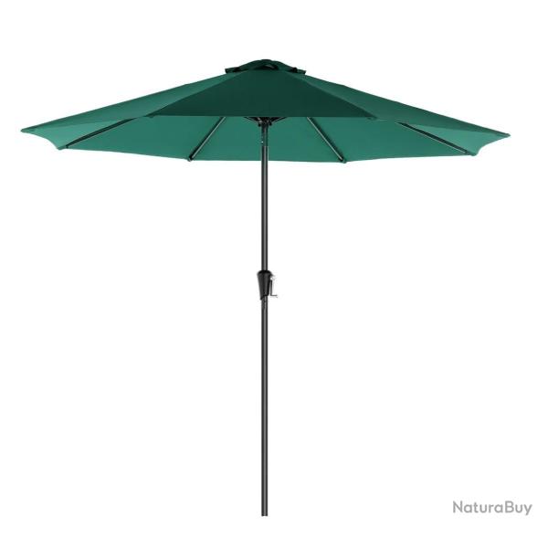 Parasol de jardin �3 m ombrelle protection UPF 50+ toile polyester octogonale inclinable manivelle