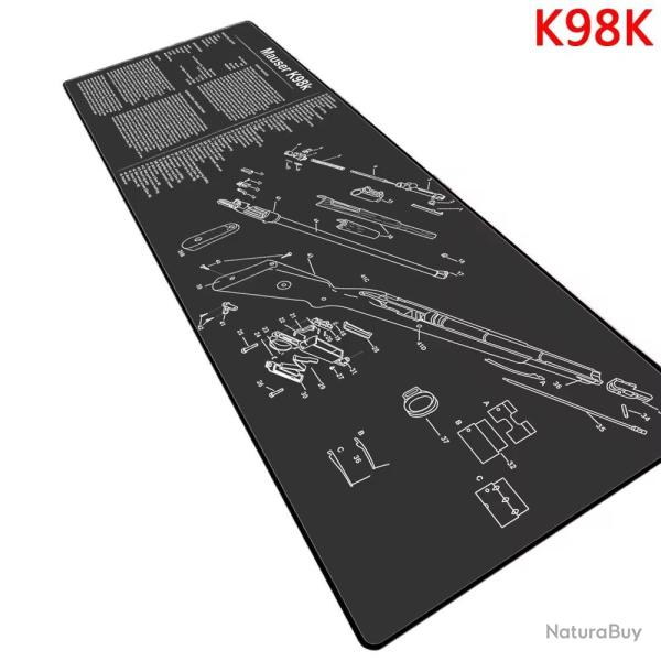Tapis de d�montage et nettoyage Mauser K98 K 90 x 30 cm