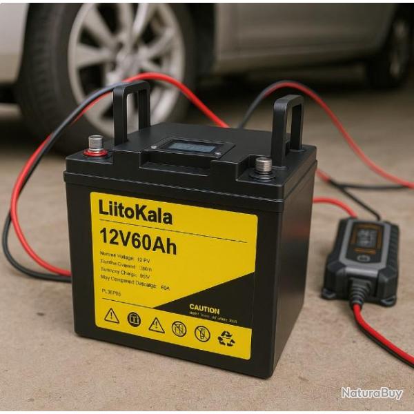 Batterie 12V 60Ah �nergie Solaire Camping-Car Onduleur Bateau Moteur Randonn�e Chasse Peche Outdoor