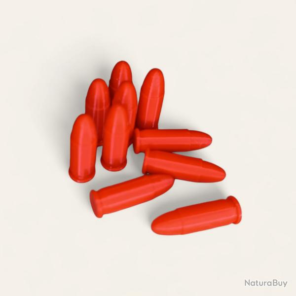 10 Cartouches Amortisseur/Manipulation Rouge en 25acp/ 6.35 - Made in France