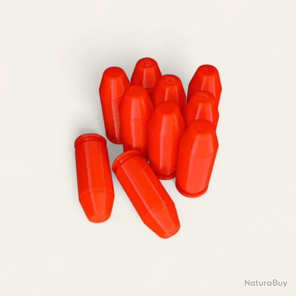 10 Cartouches Amortisseur/Manipulation Rouge en 40 S&W  - Made in France