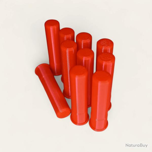 10 Cartouches Amortisseur/Manipulation Rouge en 9mm flobert  - Made in France