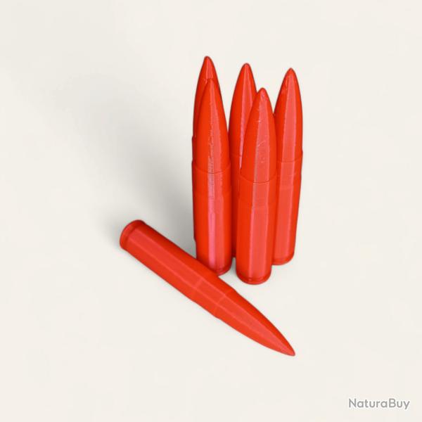 6 Cartouches Amortisseur/Manipulation Rouge en 300 AAC Blackout  - Made in France