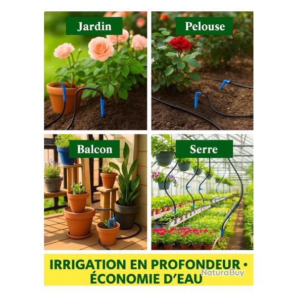 Kit Irrigation Solaire Goutte-�-Goutte 15m  Arrosage Automatique Jardin Balcon Serre Pompe Minuterie