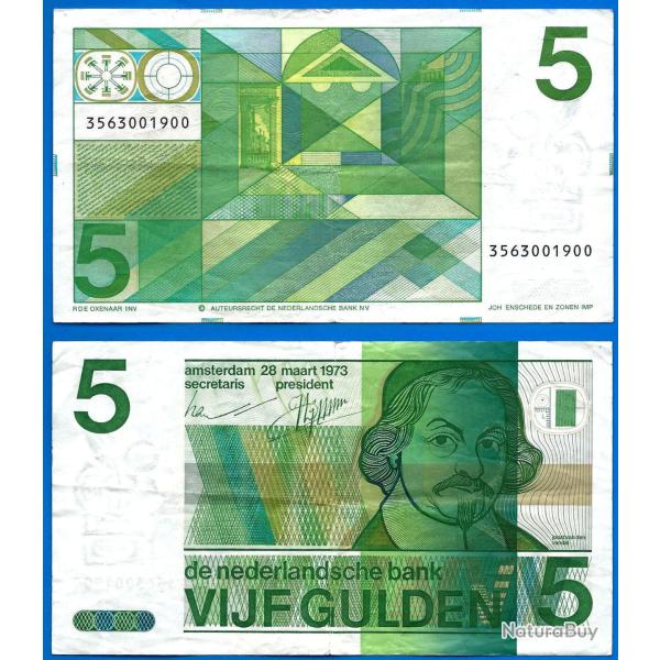 Pays Bas 5 Gulden 1973 Billet Netherlands Guldens