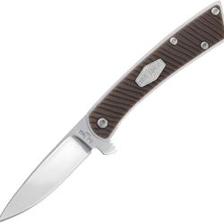 Couteau Old Timer Slim Lame Clip Point Acier 7Cr17MoV Manche Marron Cran Forc&eacute; SCH1226635