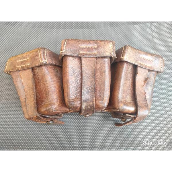 Cartouchi�re allemande ww1 mod�le 1909 en cuir fauve dat�e 1913