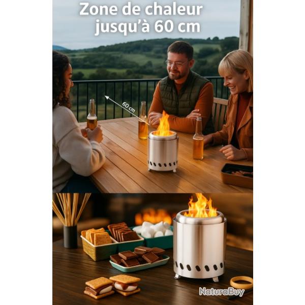 R�chaud Camping Inox Portable Robuste Survie Jardin Terrasse Bureau Camping Randonn�e P�che Chasse