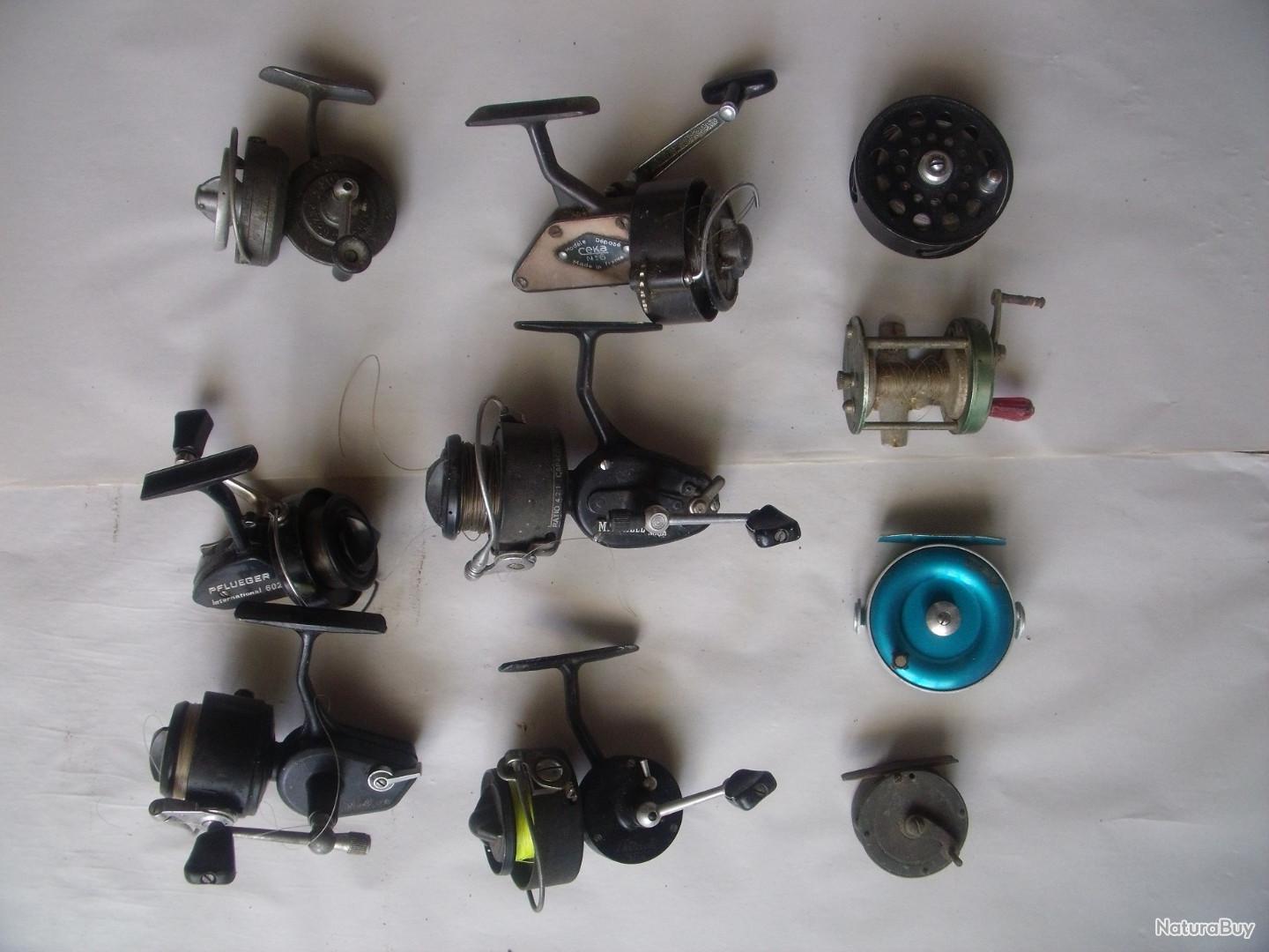 LOT DE 7 moulinets de pêche anciens EUR 175,00