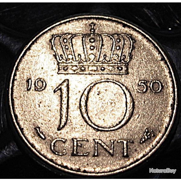 hollande  piece de 10 cents 1950 ttb "Juliana"