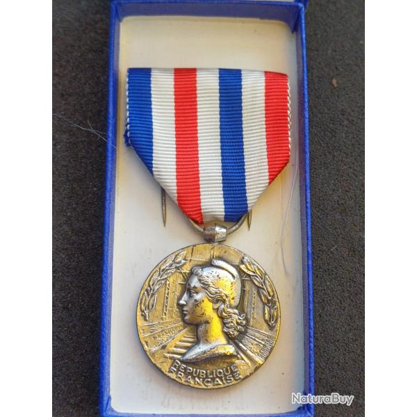 M�daille du travail en argent - M�daille d'Honneur des Chemins de Fer nominative