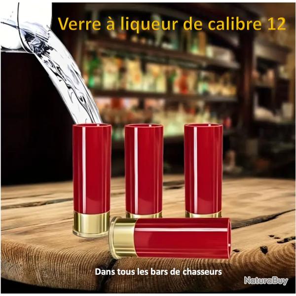 Lot de 8 gobelets  liqueur cartouches de calibre 12, pour tous les bars de chasseurs