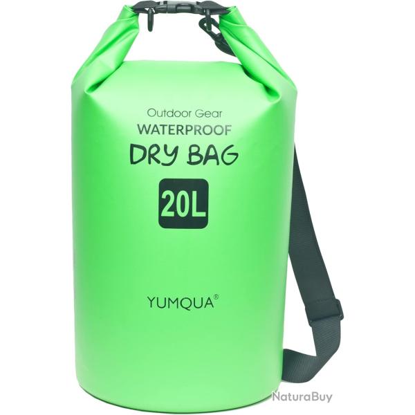 Sac tanche 20L Flottant Impermable Pche Camping Navigation Plonge Cano Kayak Rafting Vert