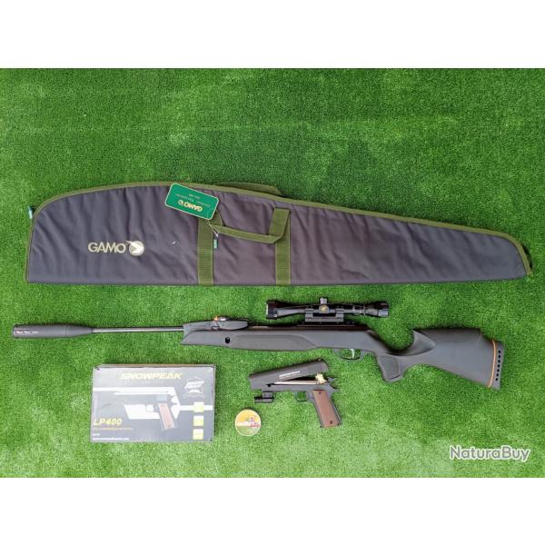 PACK12 LASER  ! Gamo Swarm Magnum 4,5 mm IGT PRO 10X Gen3i + Lun. 3-9X40 19,9 j. + Kit  Puiss. 34 J.