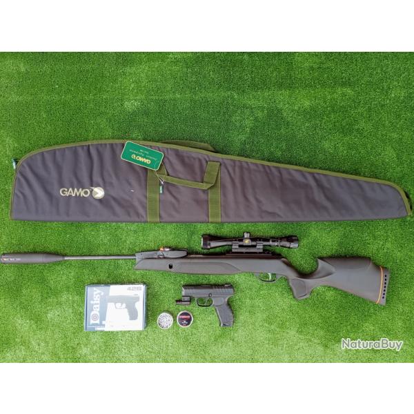 PACK14 LASER  ! Gamo Swarm Magnum 6,35 mm IGT PRO 18X Gen3i + Lun. 3-9X40 19,9 j + Kit  Puiss. 34 J.