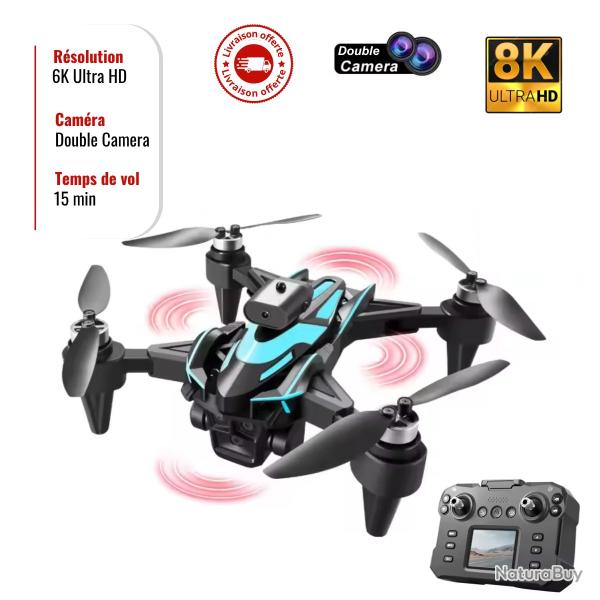 Drone K12 MAX 8K HD 3 Cam�ras, �vitement Obstacles, Moteur Brushless, FPV 360� - Livraison offerte