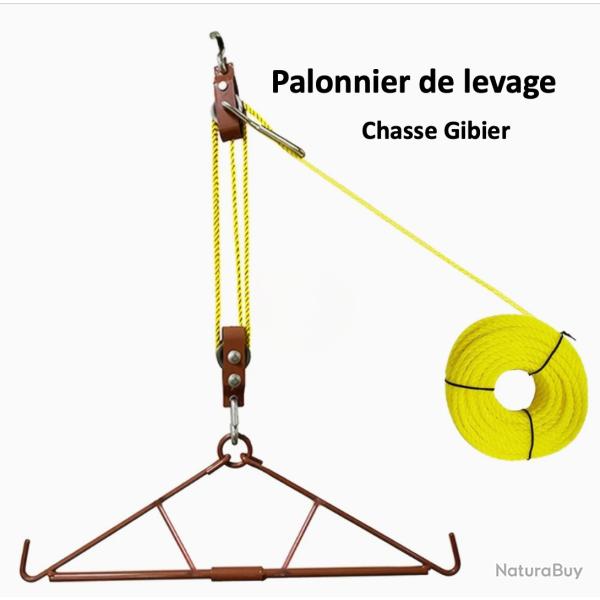 Palonnier de chasse Ensemble de levage  avec syst�me de double poulie, support de cerf de 300 kg