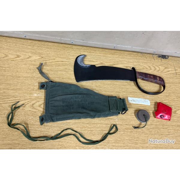 RARE ORIGINAL AUTHENTIQUE US ARMY 1ST GULF WAR 1991 FRANK & WARREN MACHETE SURVIVAL AX TYPE IV