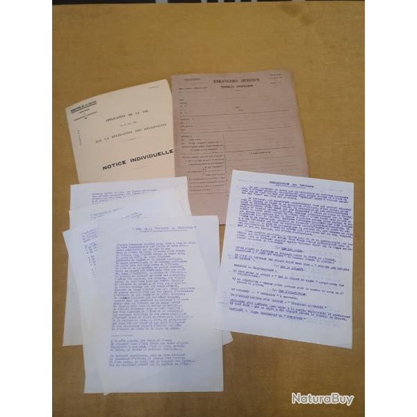 Lot documents justice bagne maison d'arr�t prisonniers tatouages