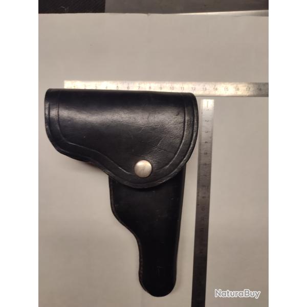 Etui / holster cuir noir pour pistolet 7.65mm