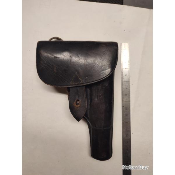Etui / holster cuir noir pour pistolet 7.65mm, ou 9mm court ,anne 1930