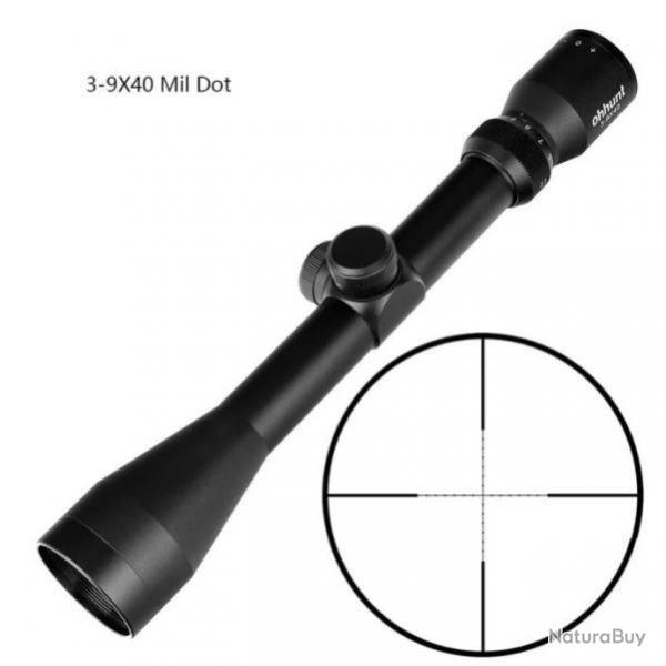 Lunette de tir 3-9x40 HK avec r�ticule Mil dot colliers 11 ou 22 mm