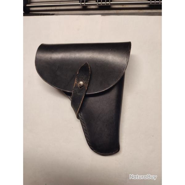 Etui / holster cuir noir pour pistolet 7.65mm autrichien