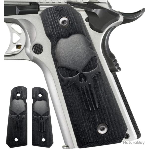 Plaquette 1911 Punisher - Bois Noir -  SKX INDUSTRIES