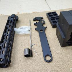 Kit Garde Main flottant 15 pouces, type M lok, 38cm pour AR15 et clone+Kit gaz bock M4