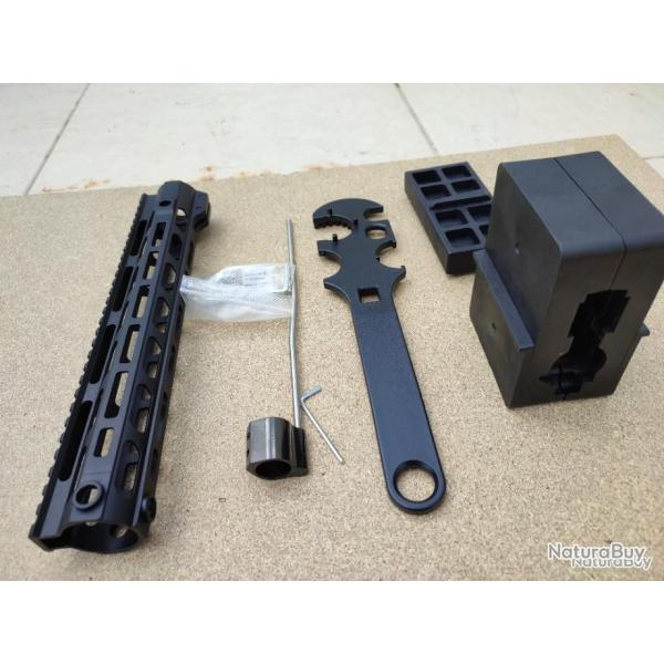 Kit Garde Main flottant 12 pouces, type M lok, 30.6cm pour AR15 et clone+  Kit gaz bock M4