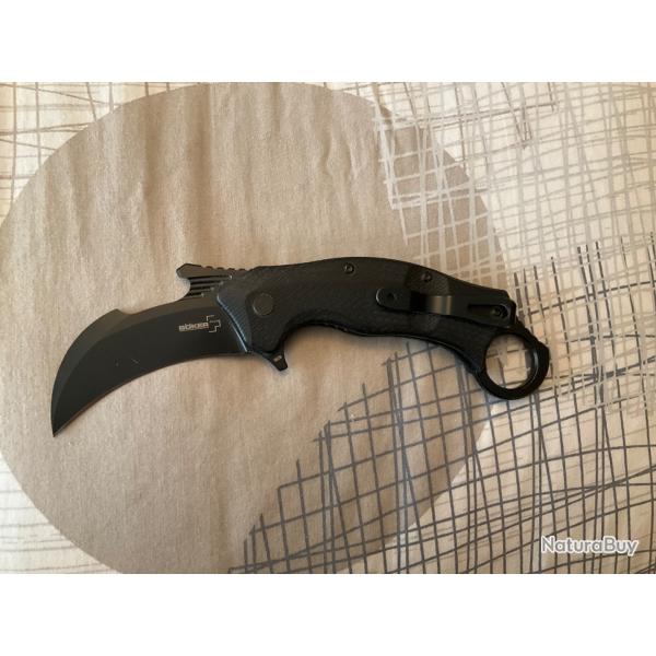 VEND COUTEAU PLIANT KARAMBIT BOCKER AVEC OUVRE BOUTEILLES DESIGN STUDIO BME