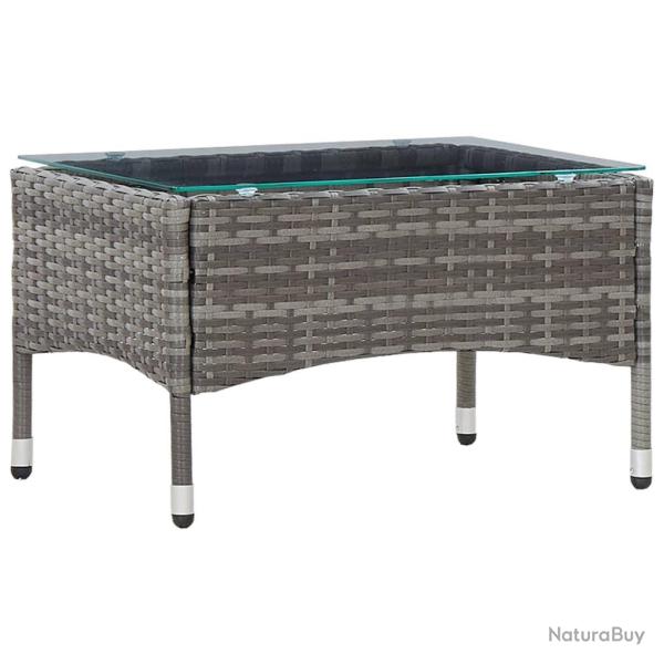 Table basse Gris 60x40x36 cm Rsine tresse