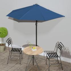 Parasol de balcon avec m&acirc;t en aluminium Bleu 270x144x222cm Demi