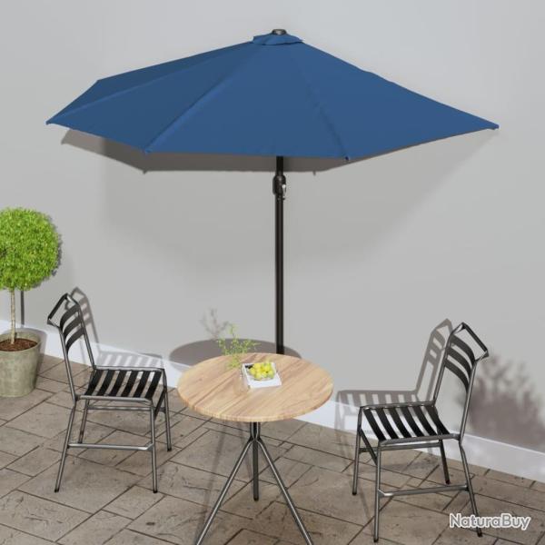 Parasol de balcon avec m�t en aluminium Bleu 270x144x222cm Demi