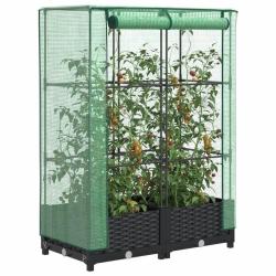 Jardini&egrave;re sur&eacute;lev&eacute;e avec housse aspect rotin 80x40x123 cm