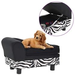 Canap&eacute; pour chien Noir 57x34x36 cm Peluche