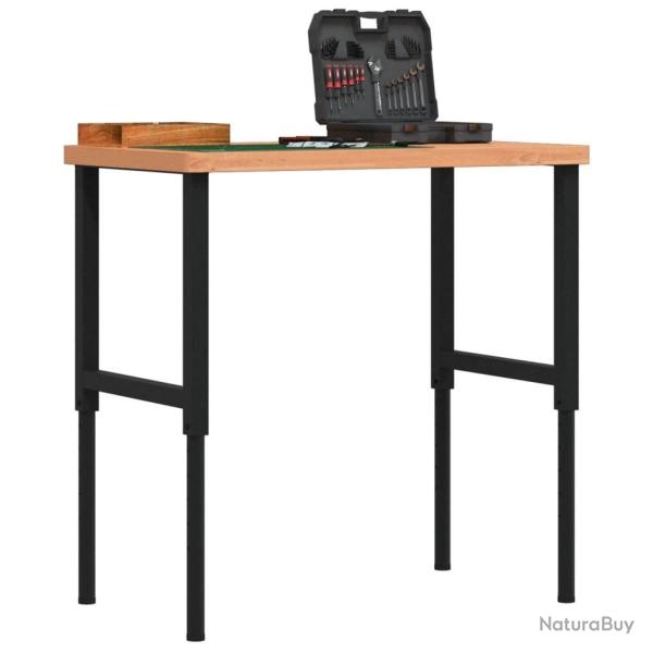 �tabli 100x60x(73-99,5) cm bois massif de h�tre rectangulaire