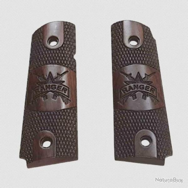 Plaquettes bois pour colt 1911, Sculpt� "RANGER" neuf