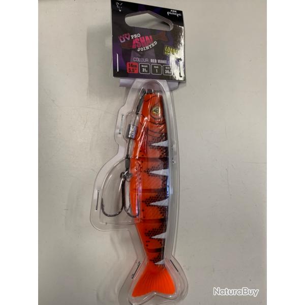 Leurre souple Fox Rage Ps jointed load 14cm/31g red wake UV