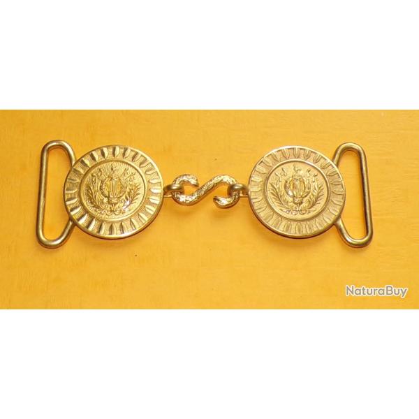BOUCLE DE CEINTURE DE GRANDE TENUE DE L'ARMEE FRANCAISE MODELE 1931 POUR L'INTENDANCE , FABRICATION
