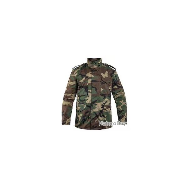 Parka US M65 Mil-Tec woodland avec doublure.
