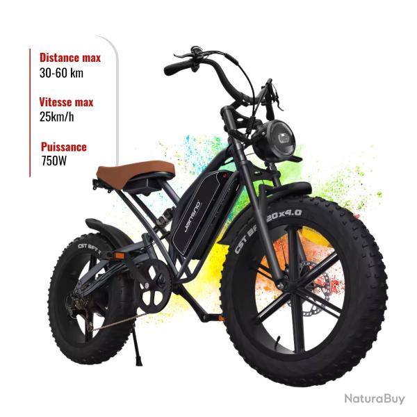 V�lo �lectrique JANSNO X50 Adulte 750W 48V 14Ah 20" Fat Bike Tout-Terrain Hommes