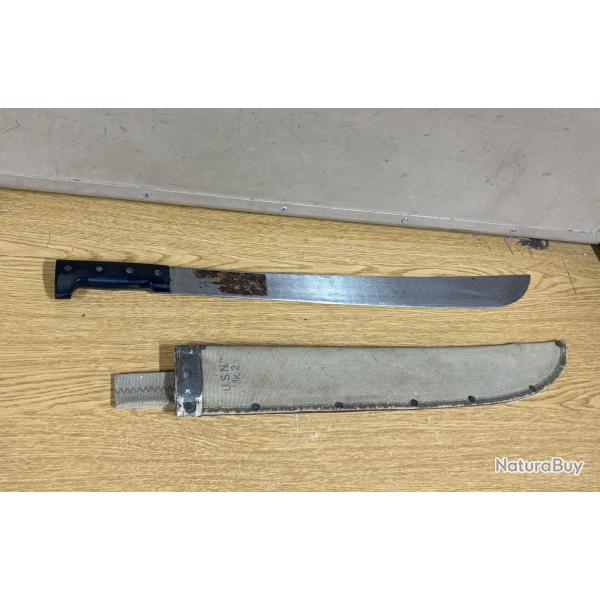 RARE ORIGINAL AUTHENTIQUE US NAVY WW2 / KOREA MK-2 MACHETTE LEGITIMUS COLLINS + ETUI MK-2 EX COND !!