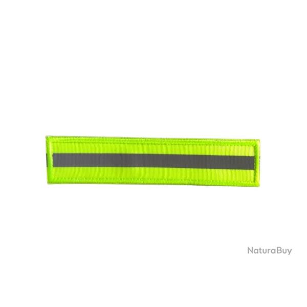 Patch rectangulaire long - Jaune fluo - Velcro - Livraison gratuite